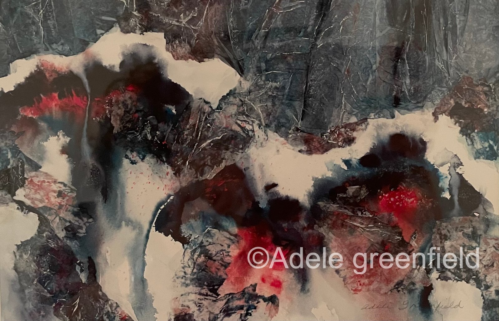Winter Landscape – Watercolor & collage